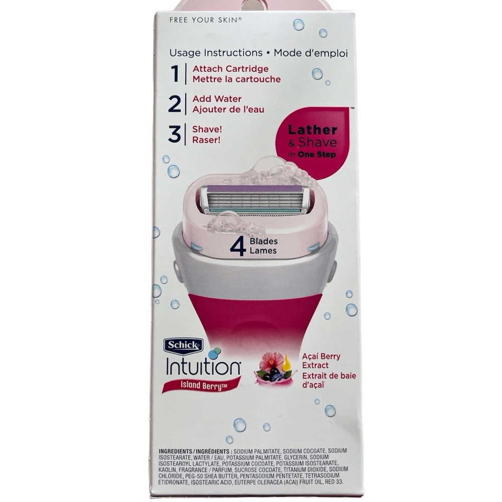 Schick Intuition Island Berry Womens Razor Blade - Picture 3 of 3